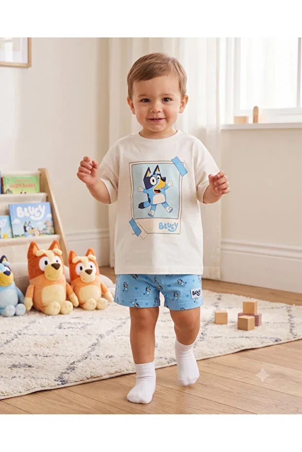 Детская футболка с принтом Bluey printed kids' t-shirt Babytex, Ecru — фото 2
