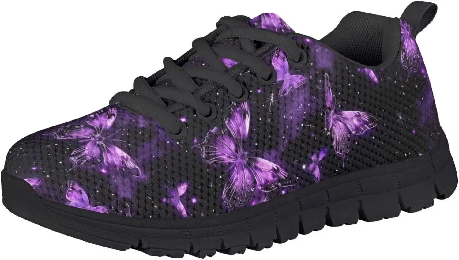 Детские кроссовки для девочек с сеткой Ystardream, Purple Butterfly