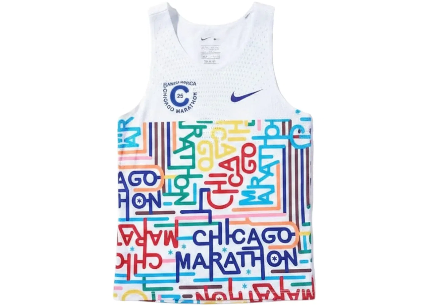 Мужская майка без рукавов Chicago Marathon 2025 Aeroswift Nike, цвет White/University Red/Deep Night