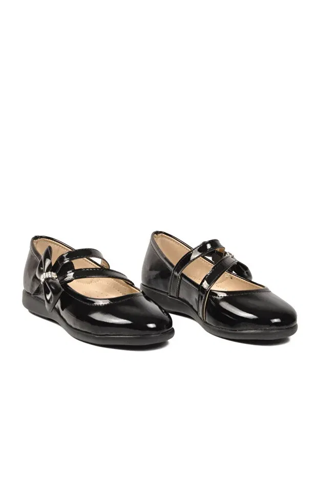 Детские балетки для девочек с ортопедической стелькой Ayakmod, Black Patent Leather — фото 3