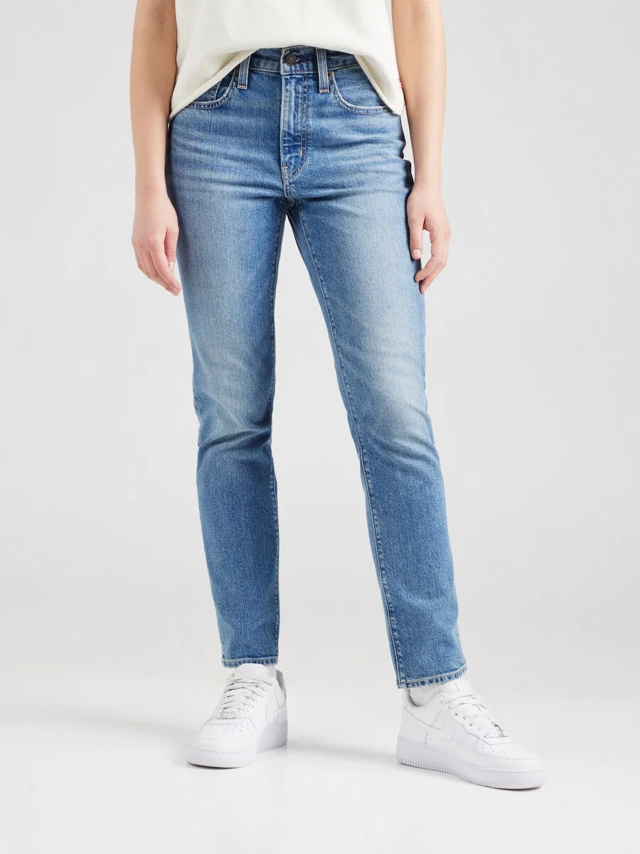 Джинсы LEVI'S Slim fit '724 High Rise Straight' синего цвета — фото 3
