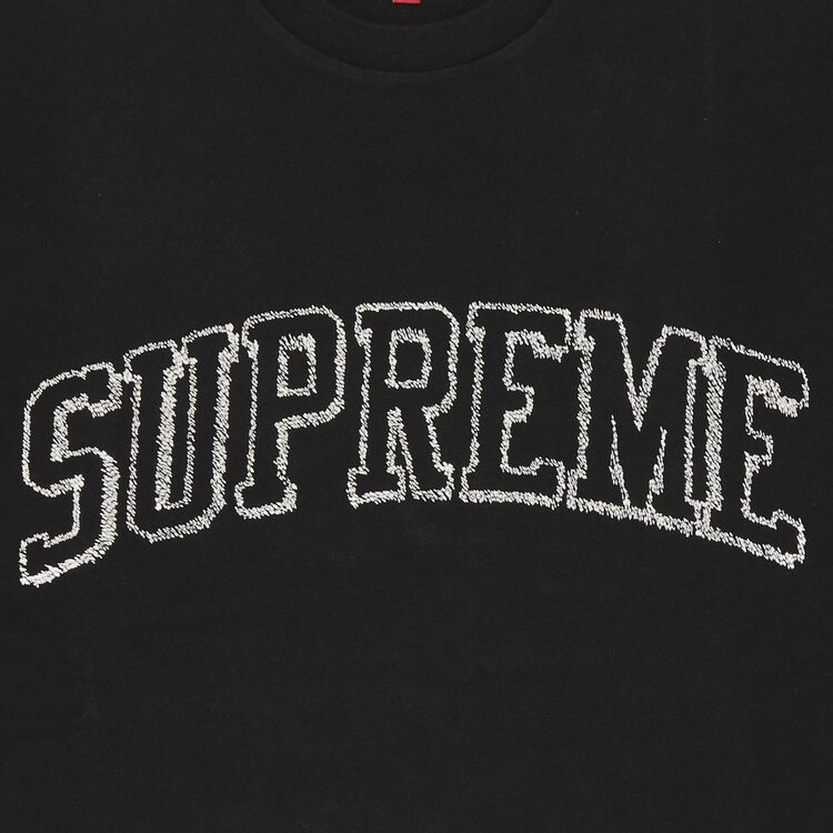 Футболка Supreme Sketch Embroidered Short-Sleeve Top 'Black', черный — фото 3