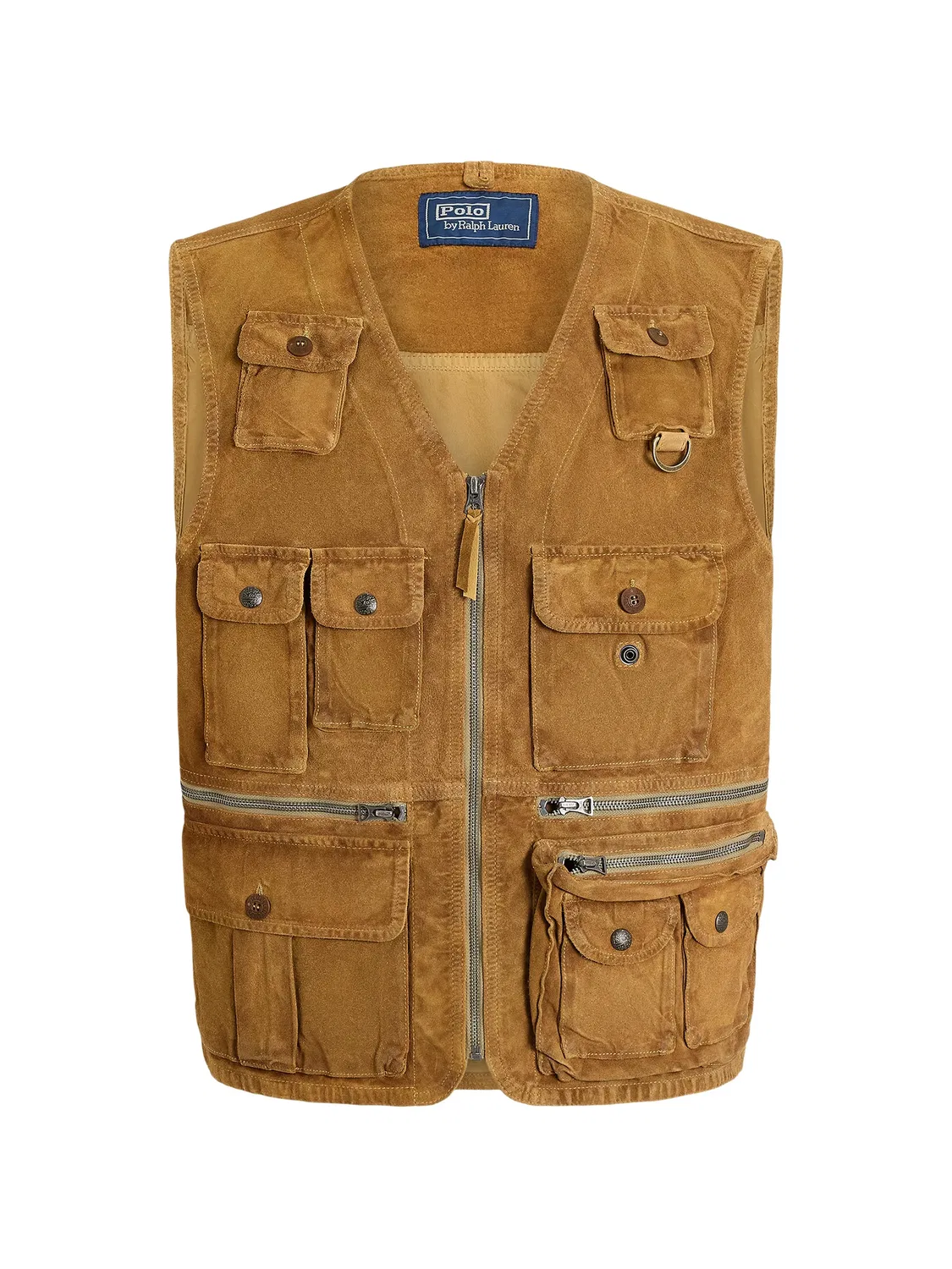 Жилет Utility из замши Polo Ralph Lauren, коричневый