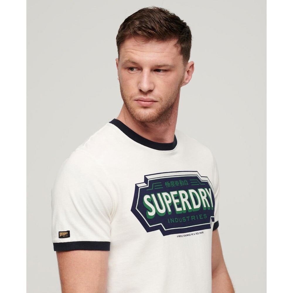 Футболка с коротким рукавом Superdry Ac Ringer Workwear Graphic, белый — фото 4