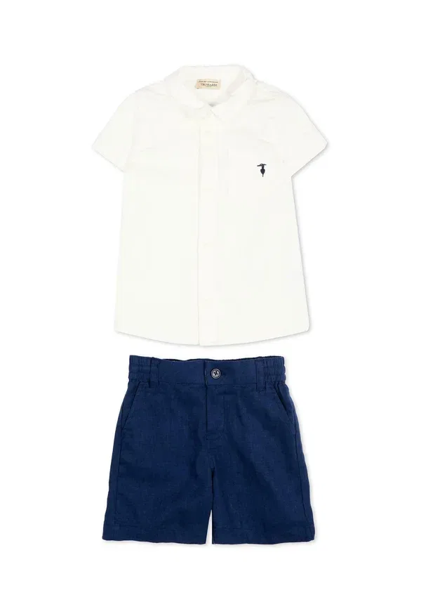 Комплект из рубашки и шорт из льна, Set, Tru Trussardi Junior, белый