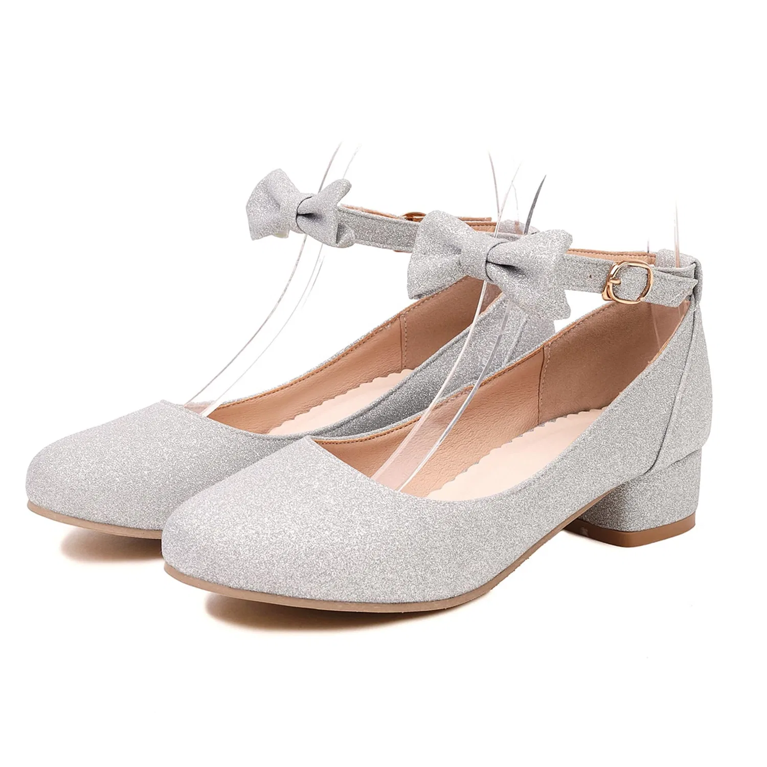 Детские туфли для девочек Glitterato Sweet Lizoleor, Silver 1 — фото 4