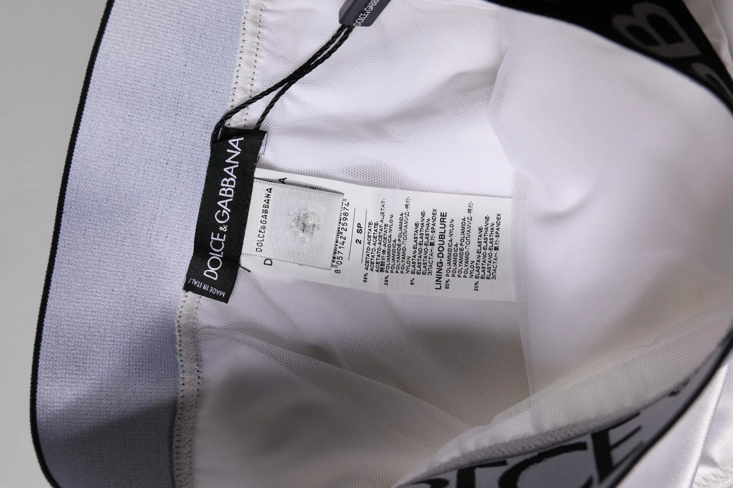 Женские трусы с высокой посадкой и логотипом Dolce & Gabbana, Black and White — фото 4