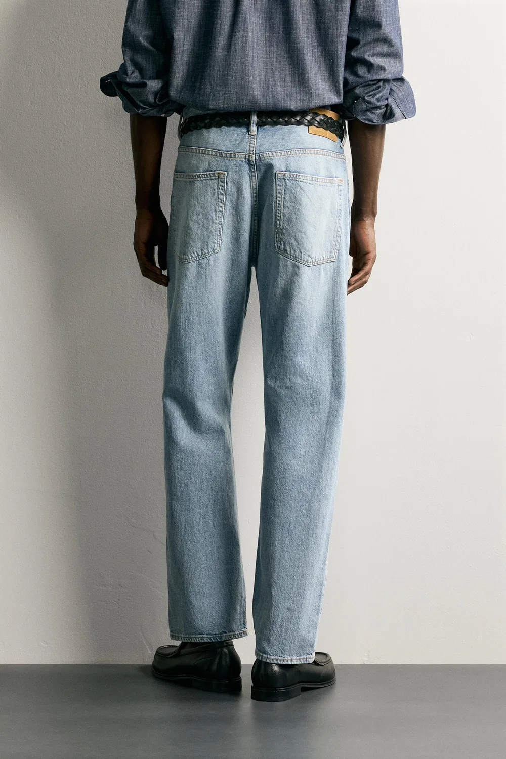 Легкие джинсы стандартного кроя ZARA, Light blue — фото 3