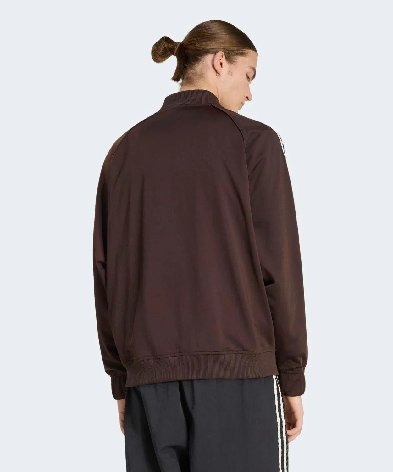 Мужская куртка-олимпийка с двойной молнией, свободного кроя, модель Britcore SST Adidas, Brown — фото 2