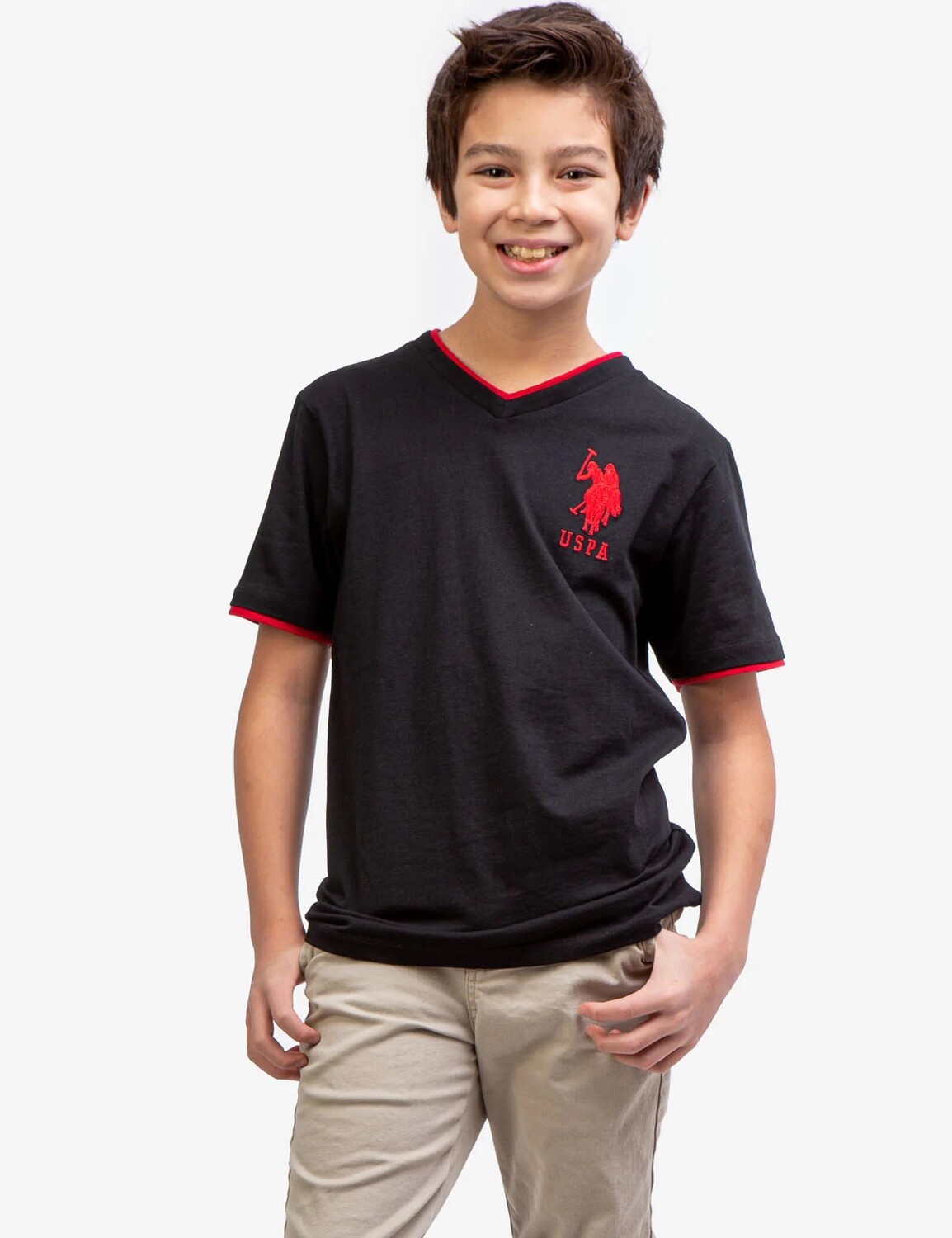 

Футболка U.S. Polo Assn. Boys Basic V-neck, черный