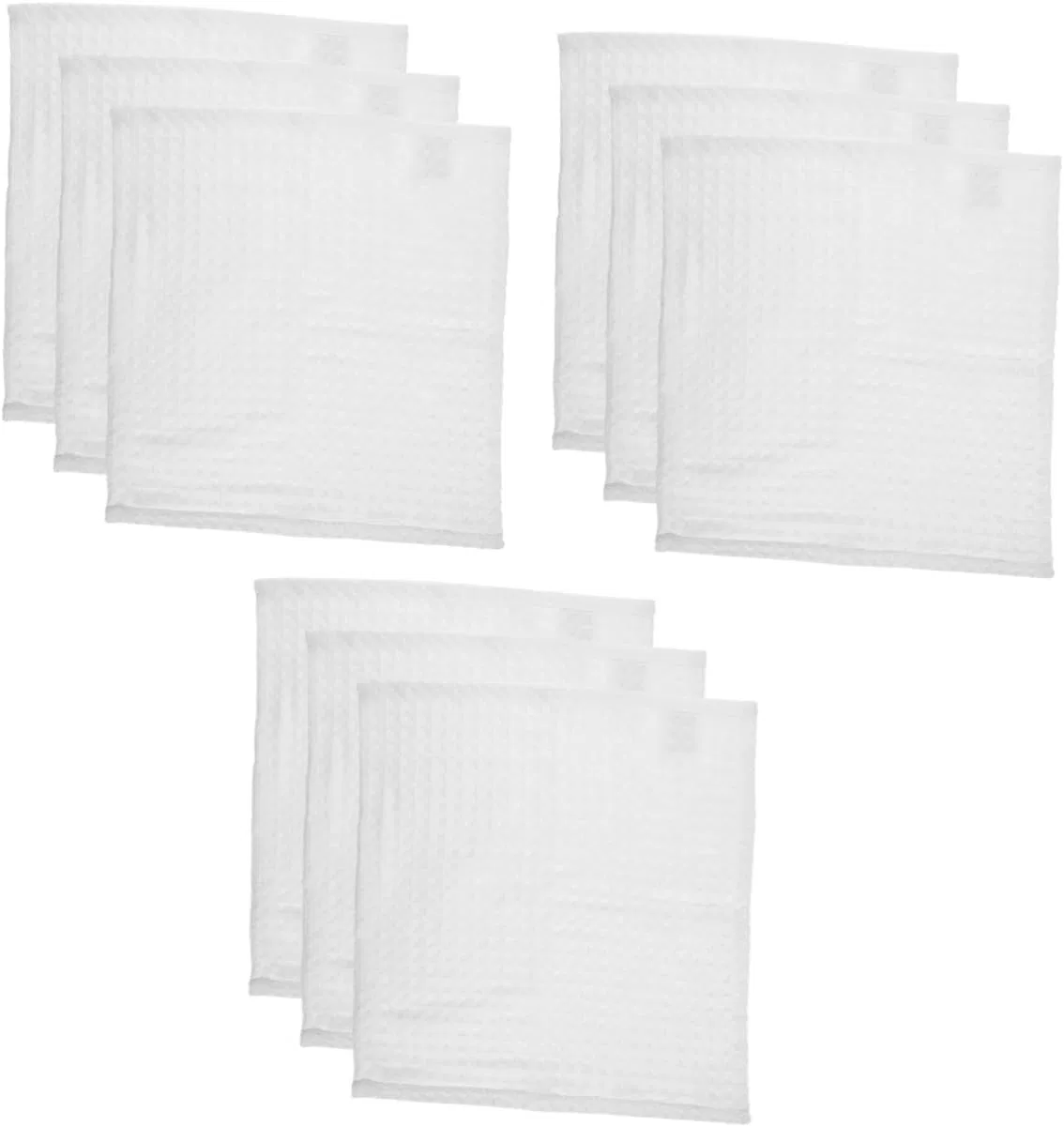 Мочалка для лица из хлопка, Healeved, набор 3 шт, 35x35 см, Weiß