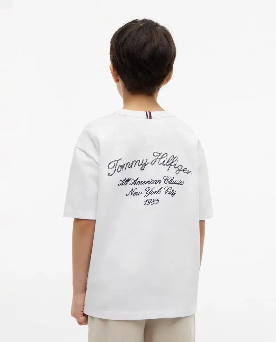 Детская футболка для мальчиков с коротким рукавом Tommy Hilfiger, Blanco — фото 2