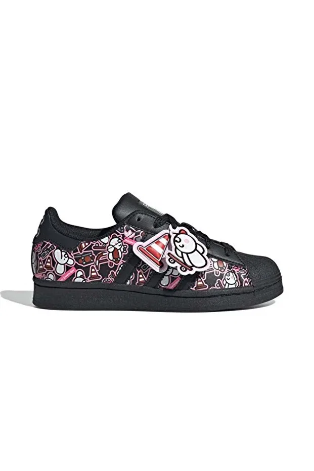 Детские кроссовки для девочек кожаные Superstar j casual sneakers Adidas, Black