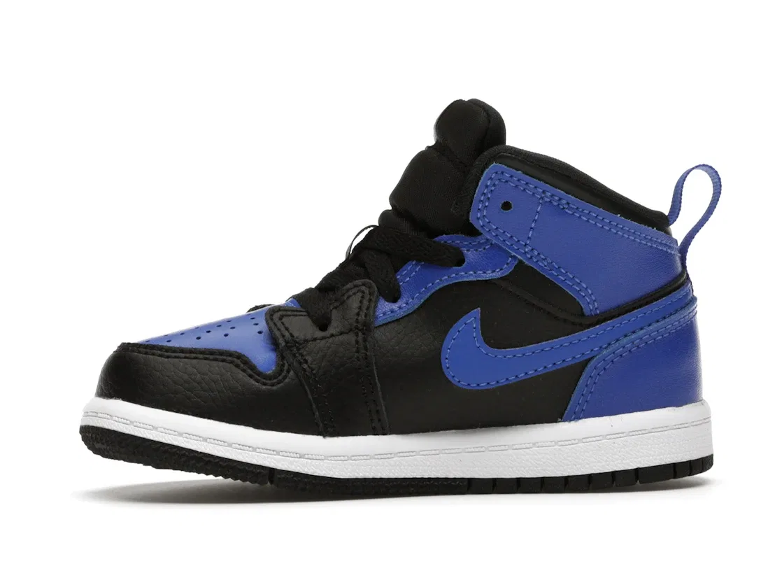 Детские кроссовки с кожаным верхом Jordan 1 Mid Jordan, Black/Hyper Royal/White — фото 3