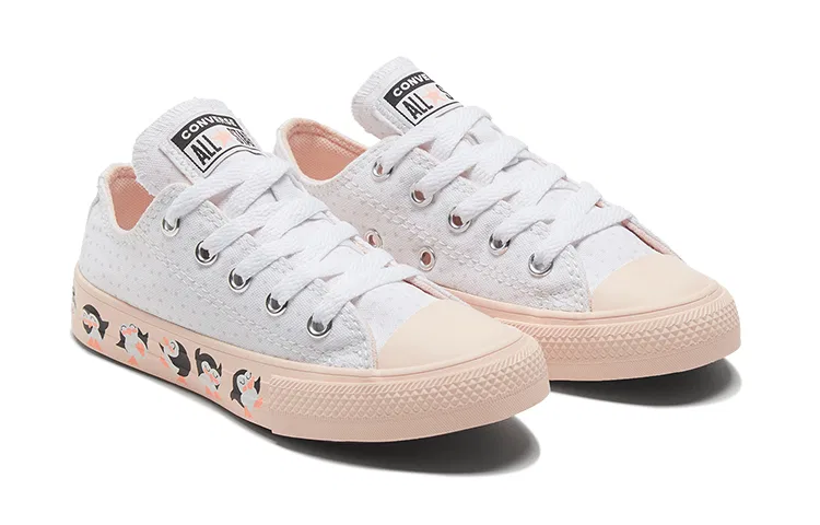 Детские кеды из парусины с низким верхом Chuck Taylor All Star Converse, White Pink — фото 4