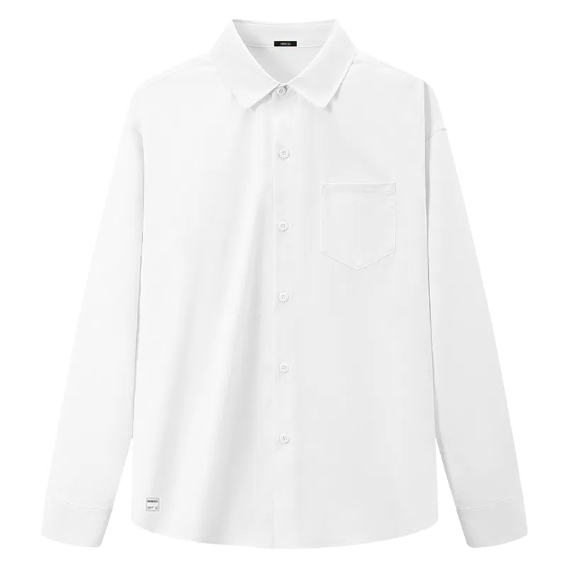 Детская рубашка с отложным воротником MINISO Lapel Moderate, Цвет: White+Light Beige — фото 3