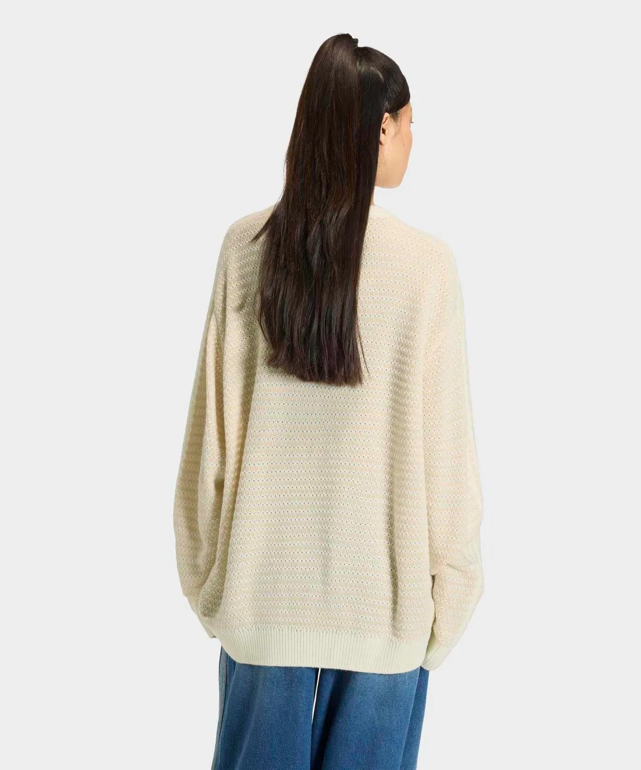 Женский свитшот оверсайз Holiday Pack Knit Sweater Adidas, Белый — фото 2