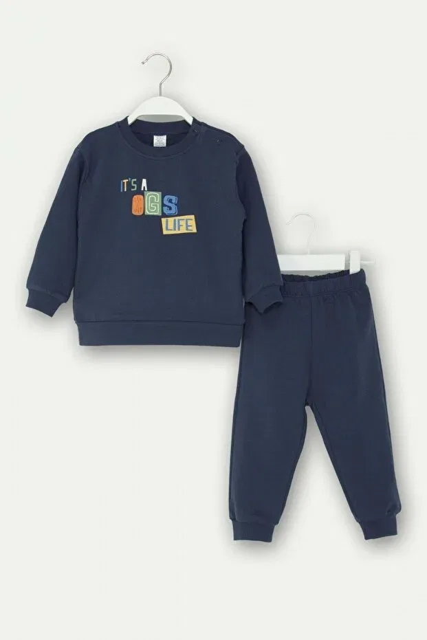Детский спортивный костюм с принтом It's A Dog's Life Ww Waka Waka Kids Store, Navy Blue — фото 2