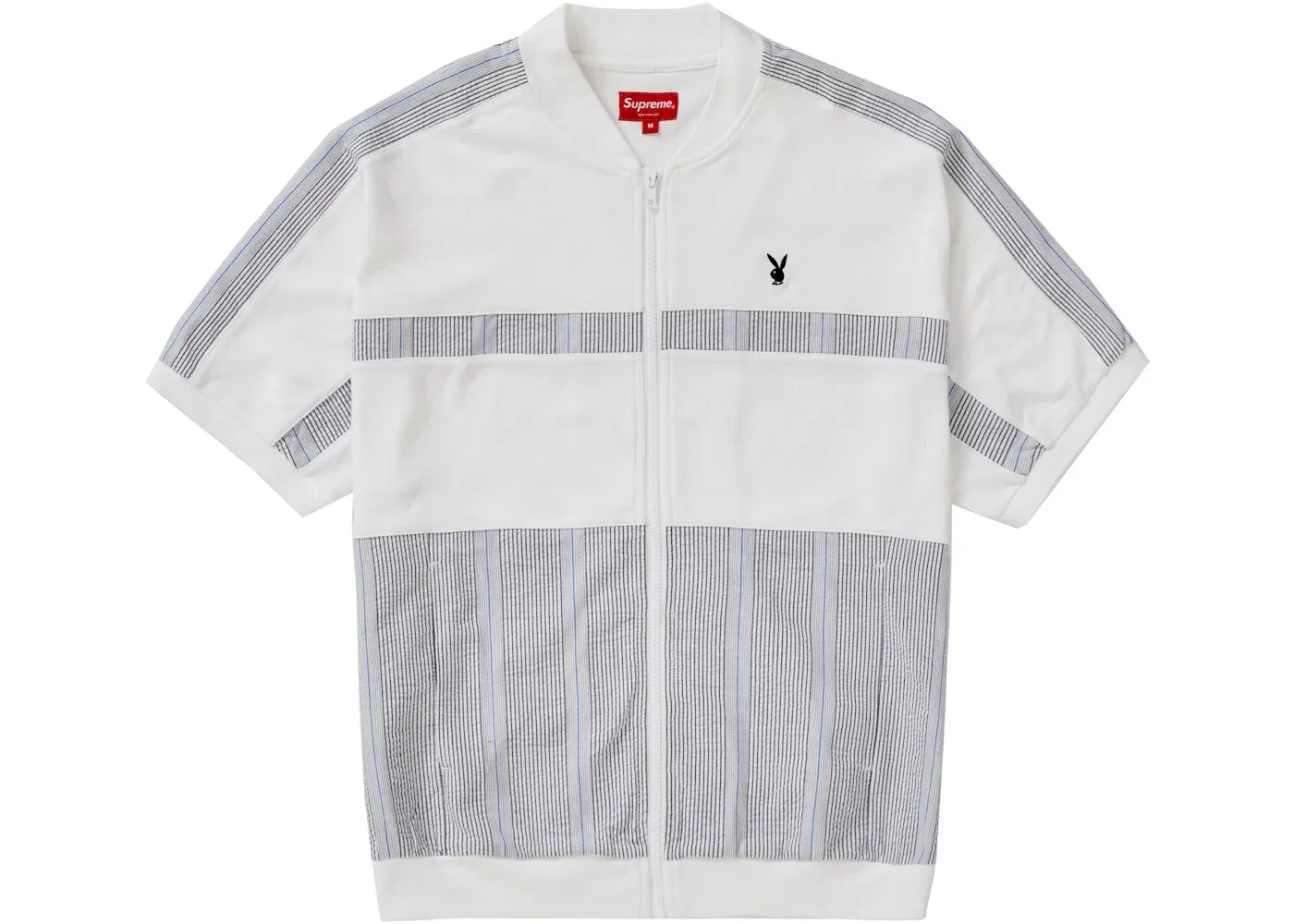 Мужская рубашка с длинным рукавом Supreme Playboy Leisure Zip Up Top, White