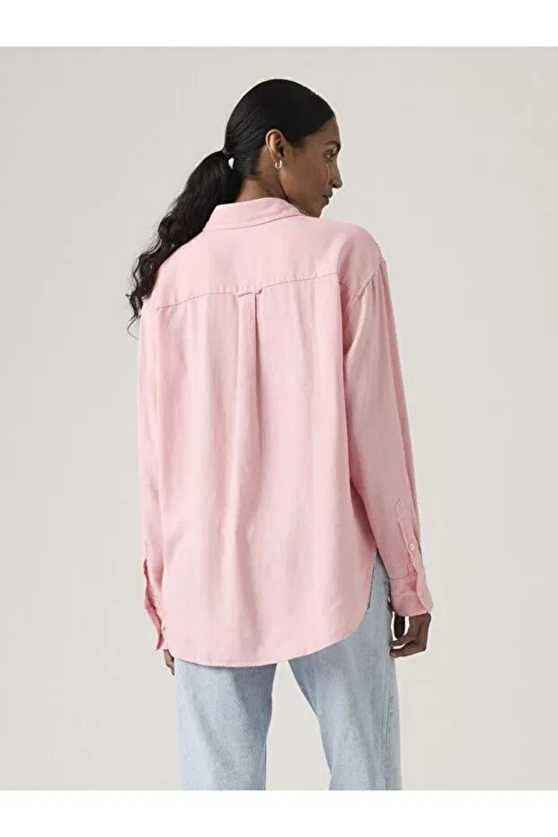 Женская хлопковая рубашка-оверсайз Harlie boyfriend shirt Levi'S, Pink — фото 3