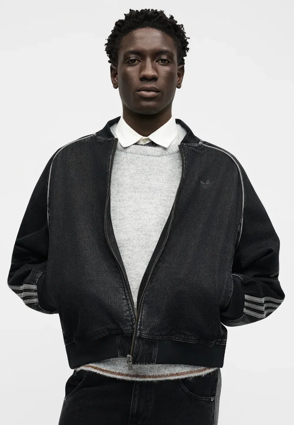 Джинсовая куртка унисекс Adidas Originals, True Black Denim — фото 4