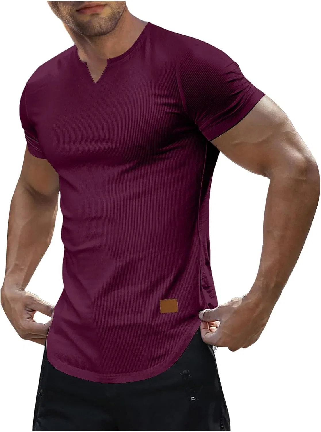 Мужская дышащая футболка с рифленой текстурой Athletic Golf T-Shirt, Wine