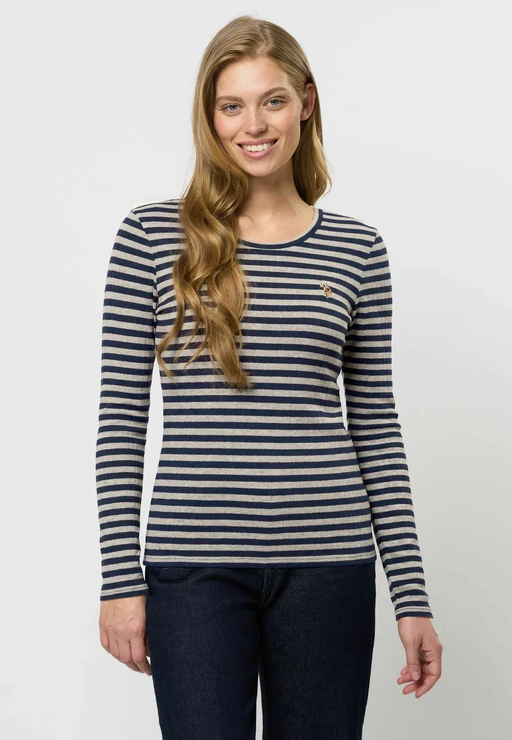 Uwchanett - топ с длинными рукавами U.S. Polo Assn., Grey Melange Striped