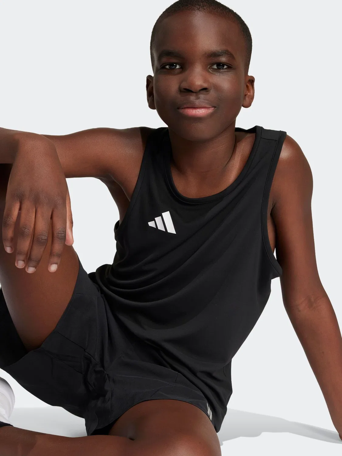 Майка для мальчиков Team Kids Tank Top adidas, черный — фото 4