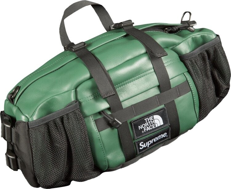 

Сумка Supreme x The North Face Leather Mountain Waist Bag Green, зеленый