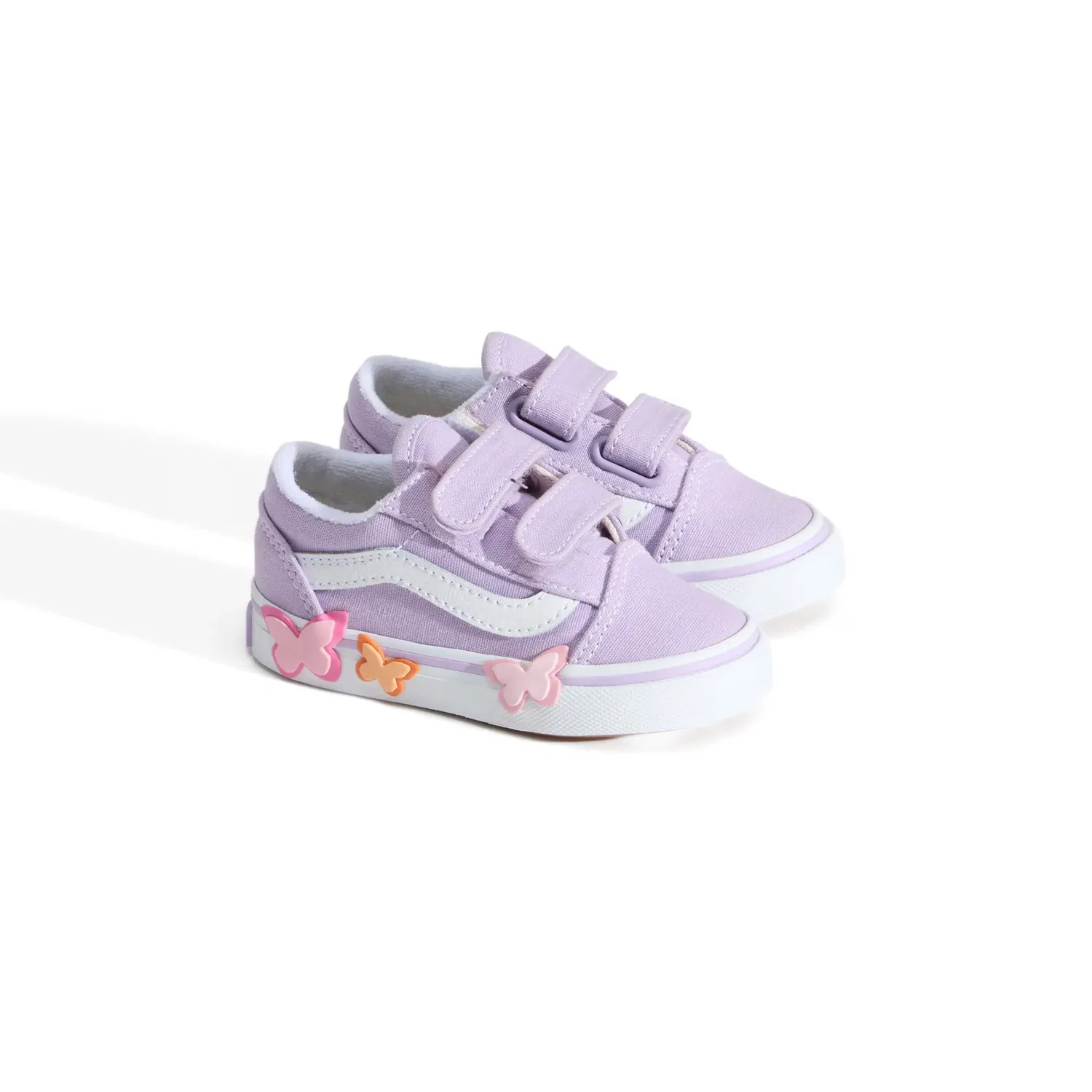 Детские кроссовки для мальчиков с липучками Old Skool V Butterfly Vans, Lila — фото 2