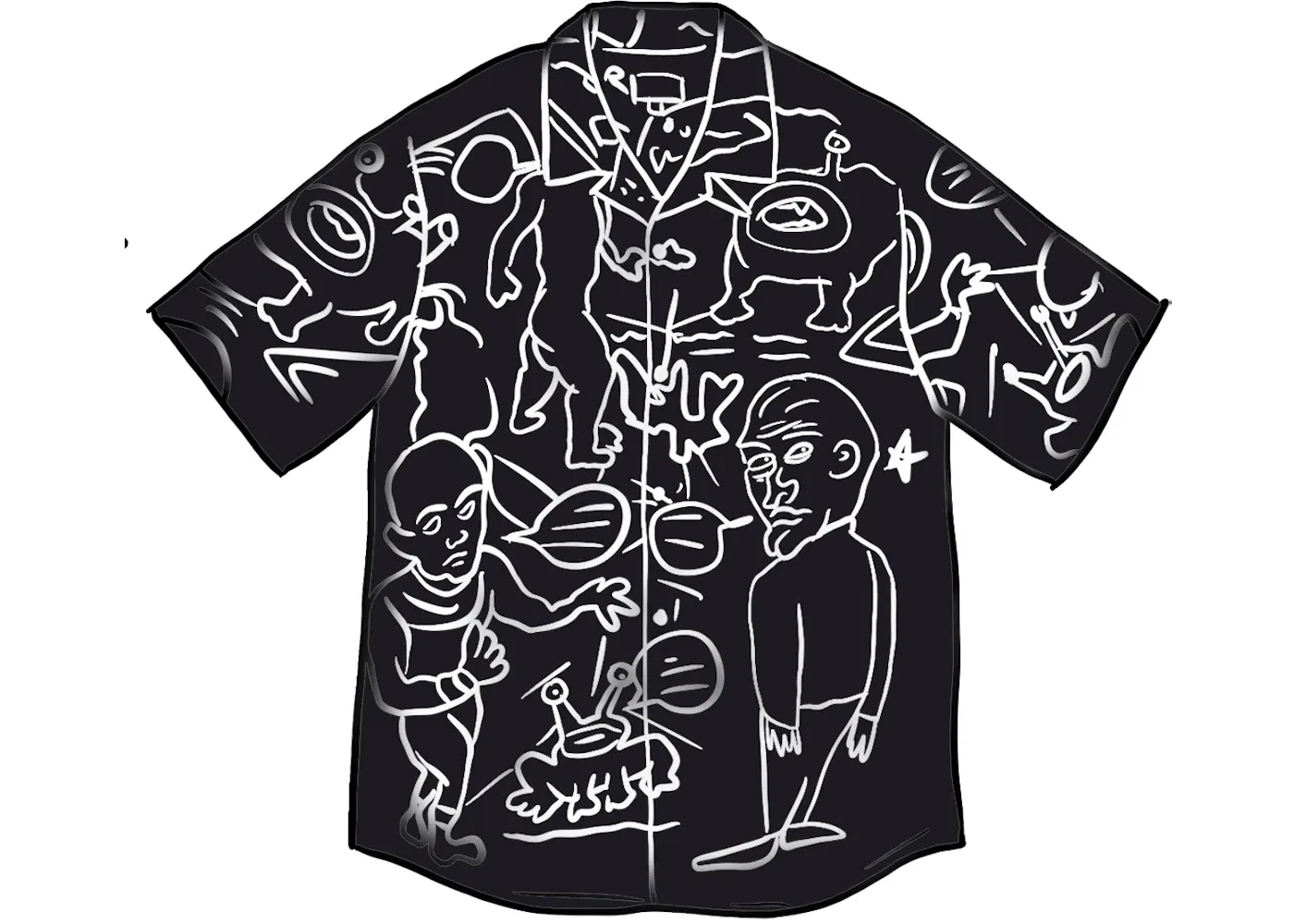 Мужская рубашка с коротким рукавом Supreme S/S Shirt, Black