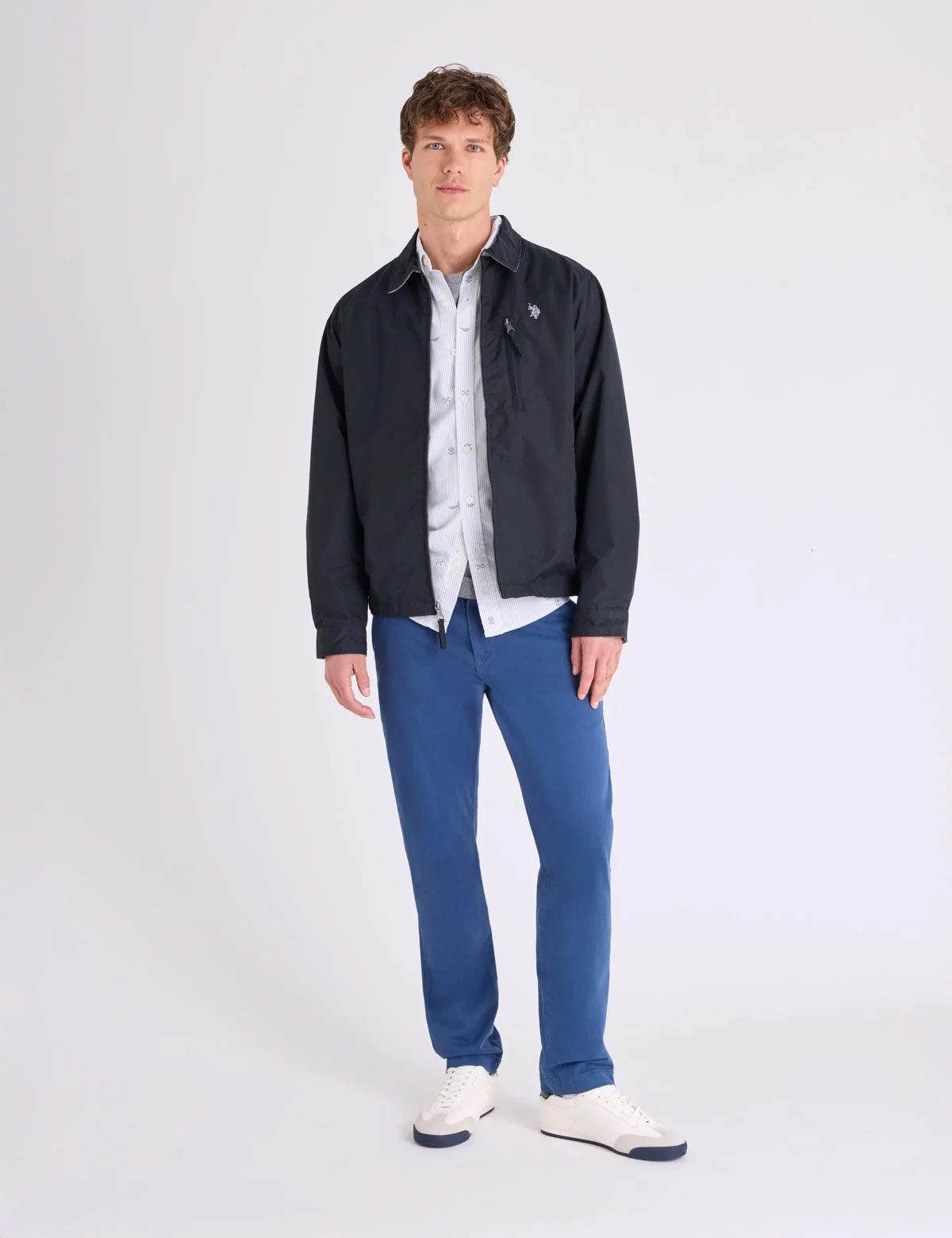 Мужская куртка U.S. Polo Assn. Lightweight Micro, черный — фото 2
