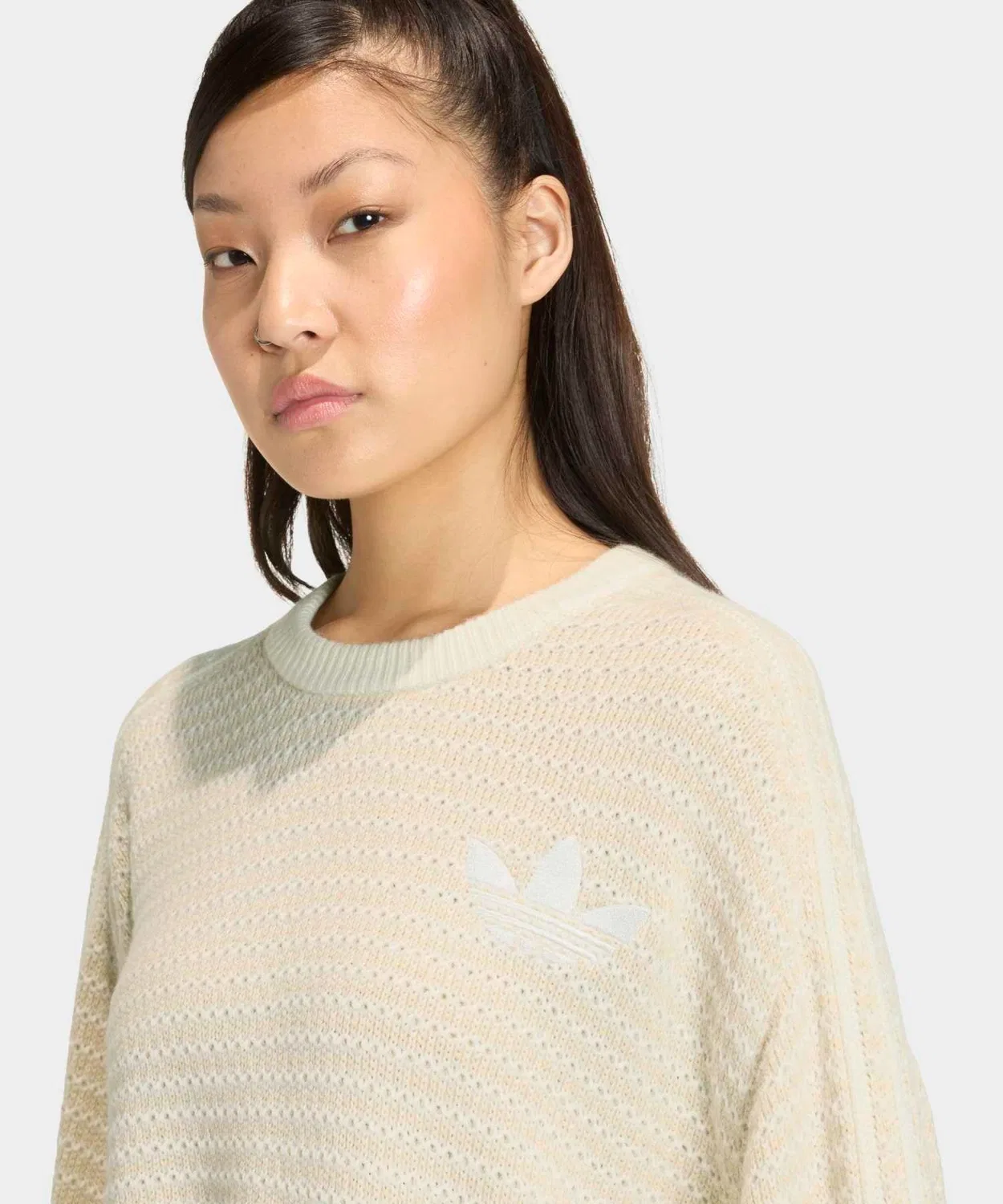 Женский свитшот оверсайз Holiday Pack Knit Sweater Adidas, Белый — фото 3
