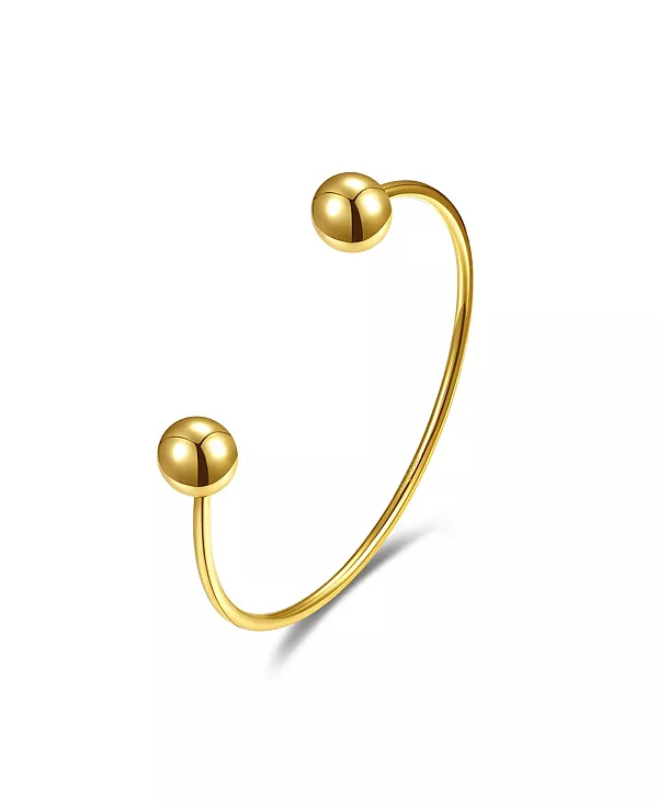 

Браслет-Манжета Gigi Girl для подростков/молодёжи, покрытый 14-каратным жёлтым золотом, с шариковой головкой и открытым креплением Gigigirl, gold