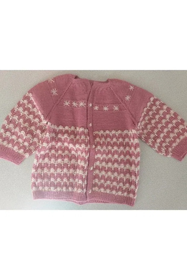 Детский кардиган с узором Mg-Sea, Candy Pink White