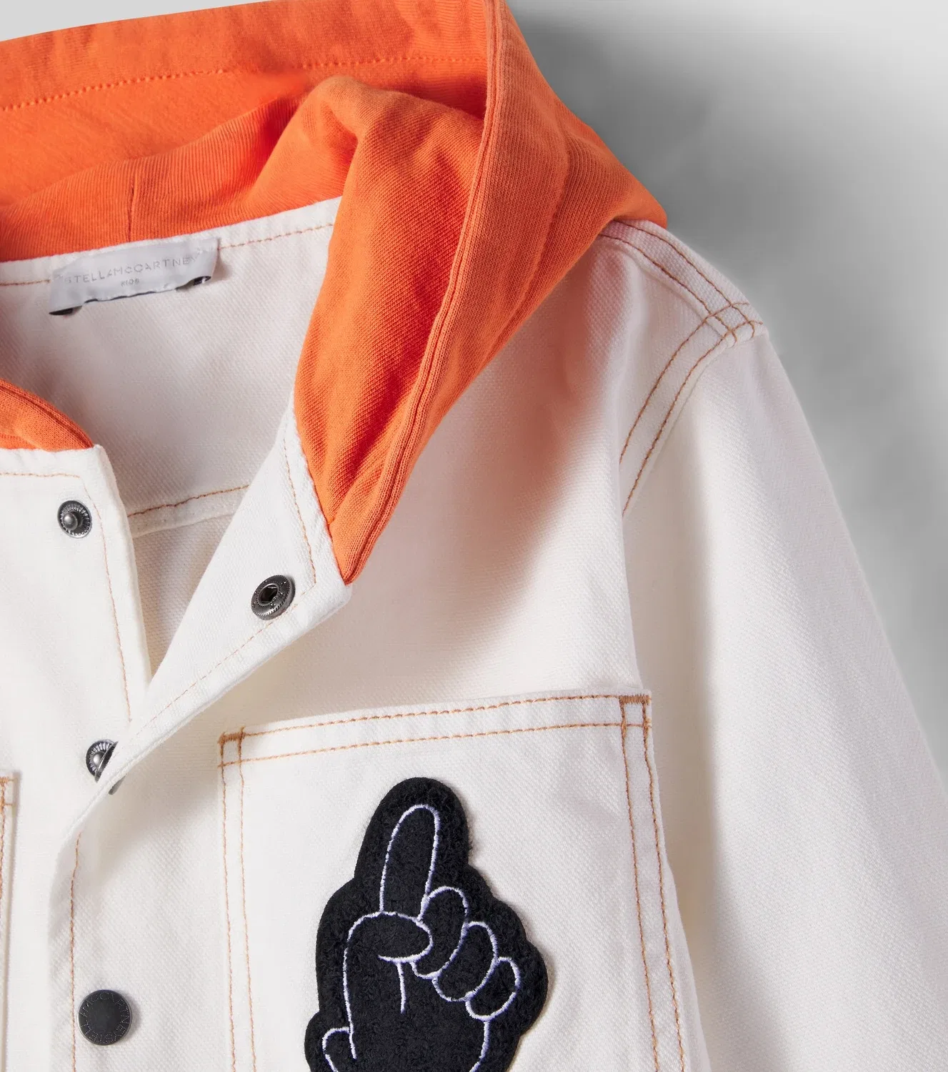 Легкая куртка из хлопкового канваса с капюшоном Stella Mccartney Kids, белый — фото 3