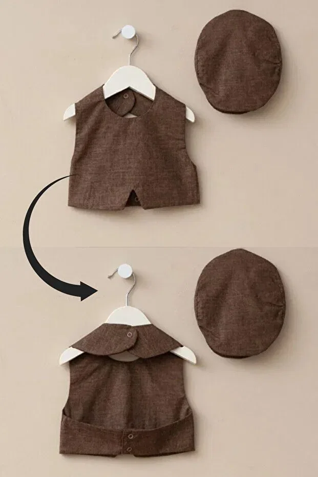 Детский комбинезон для новорожденных хлопковый Minytrendy, Brown — фото 4