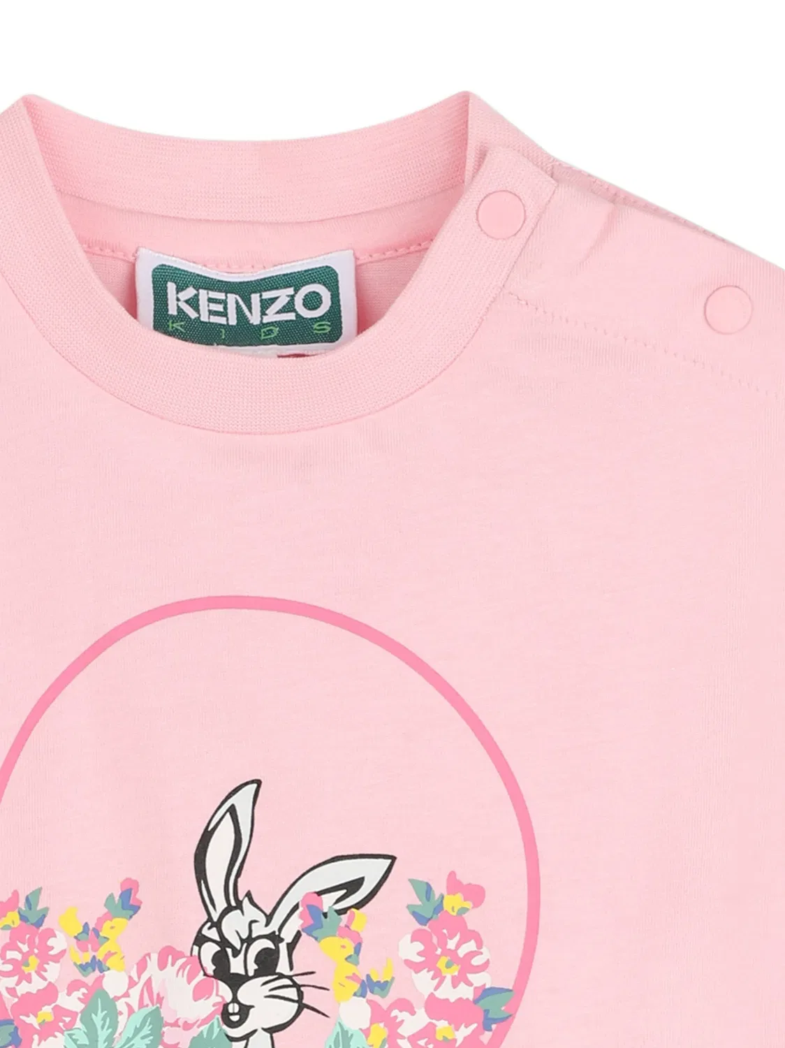 Футболка с принтом Kenzo Kids, розовый — фото 3