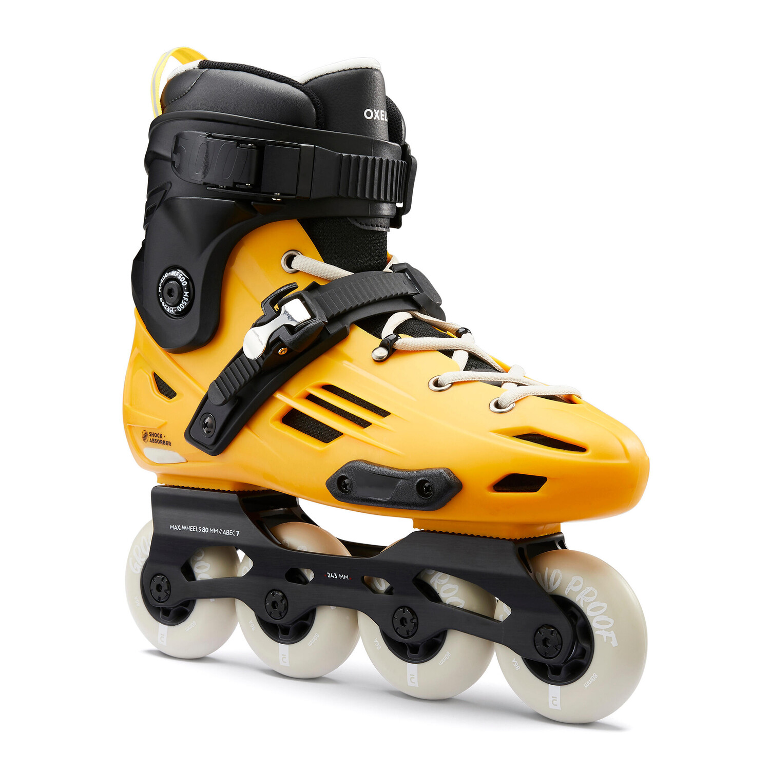 

Роликовые коньки Inline Freeride MF500 взрослые желтые OXELO, желтый