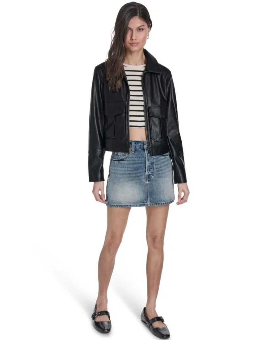 Куртка из экокожи с молнией Levi's, Black — фото 2