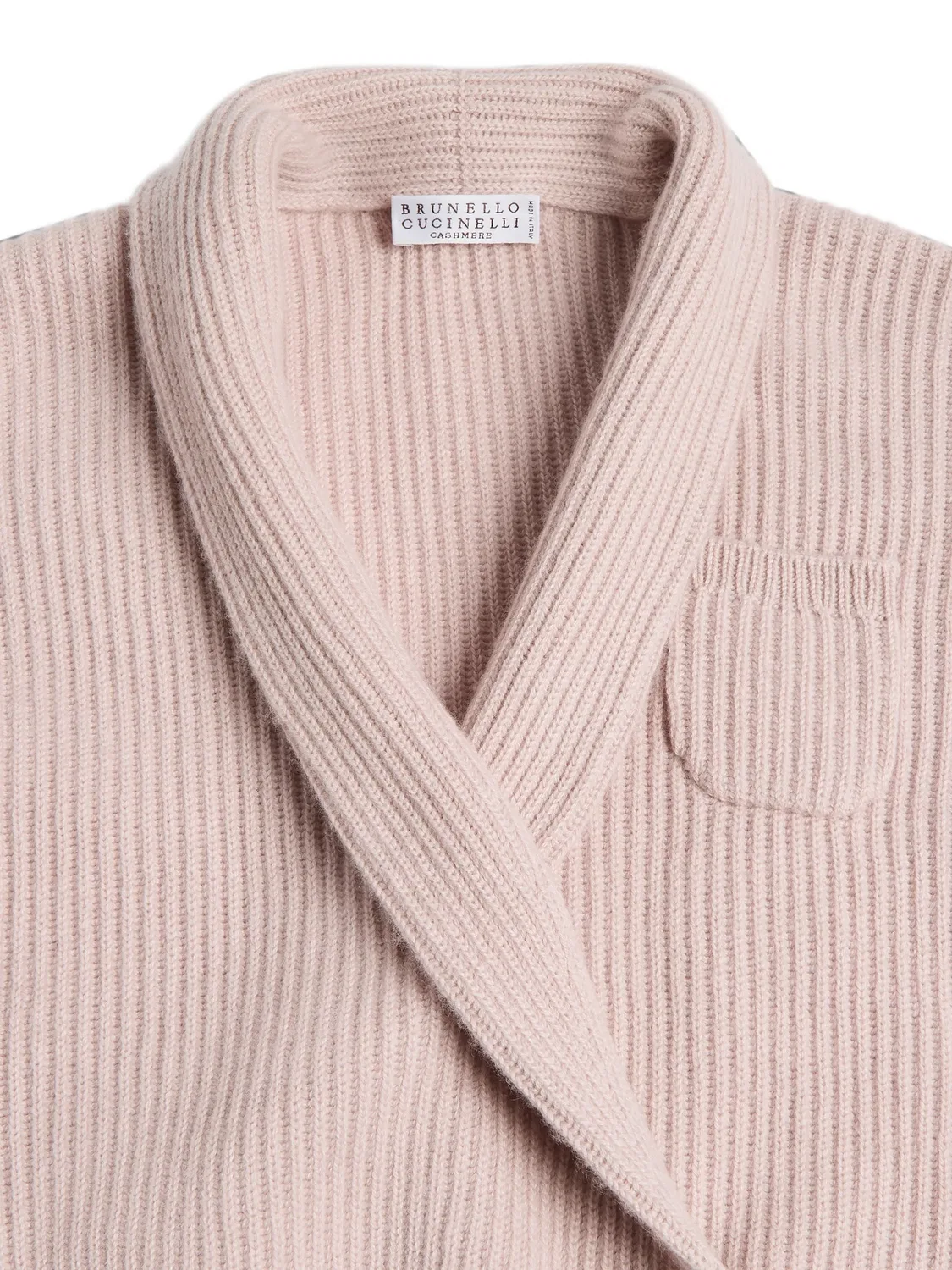 Кардиган в рубчик Brunello Cucinelli Kids, розовый — фото 2