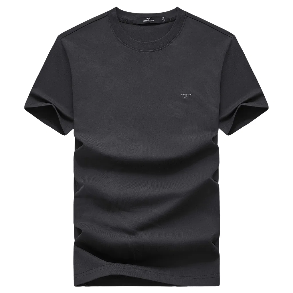 Детская футболка с круглым вырезом Black Gray SEPTWOLVES