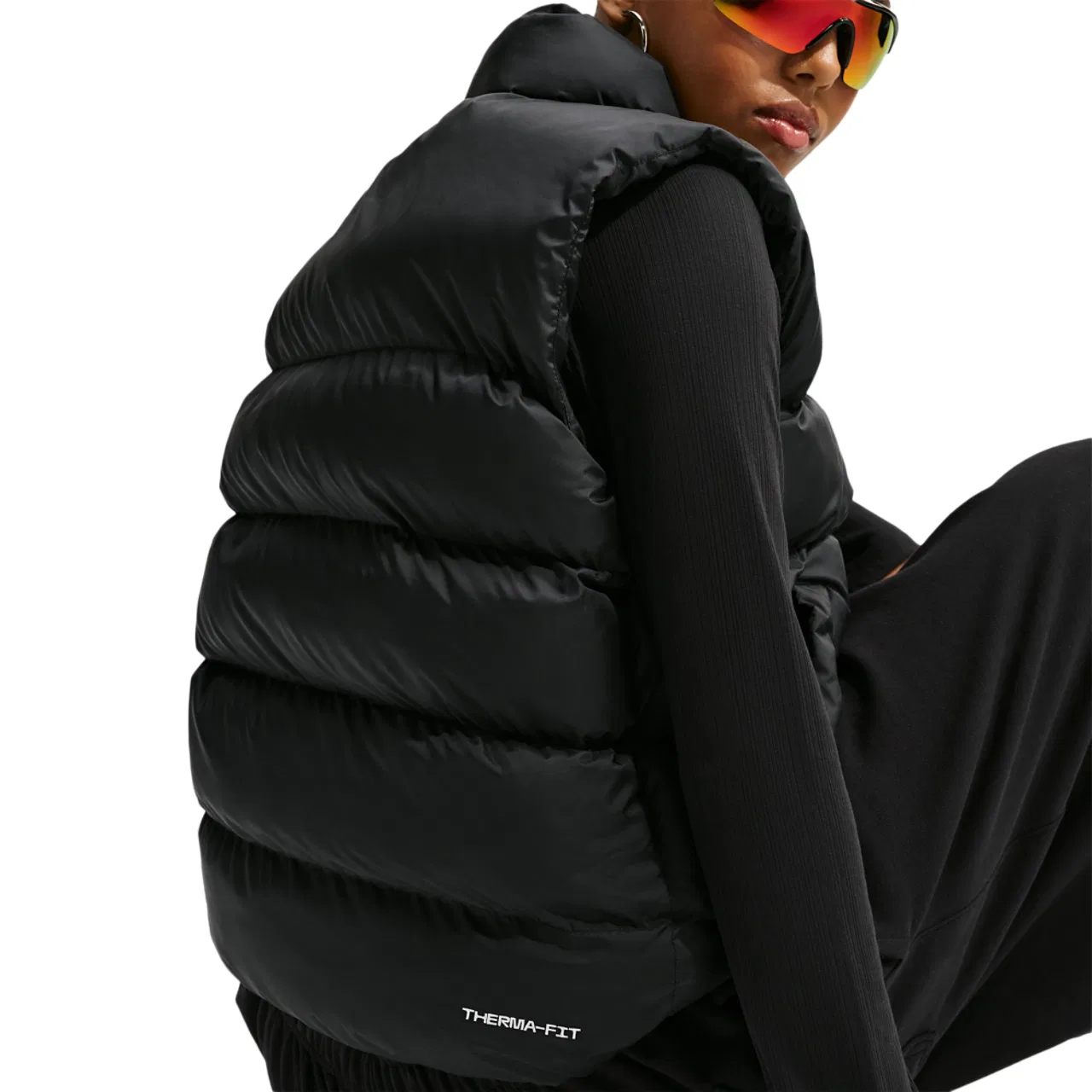 Женский жилет с синтетическим утеплителем Nike Therma-FIT Synthetic Classic Vest Nike, Black/Sail — фото 2