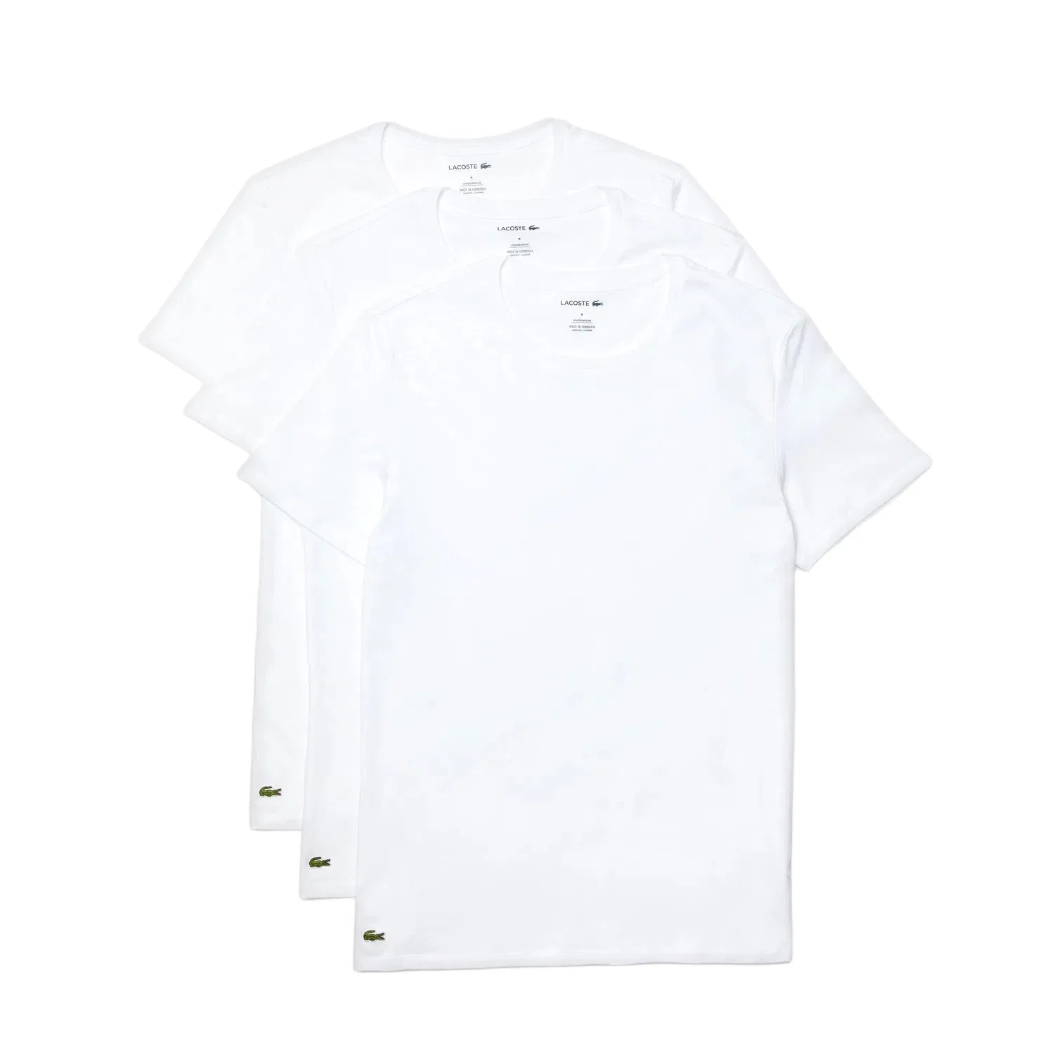 Мужской комплект футболок с коротким рукавом, 3 шт, LACOSTE, White