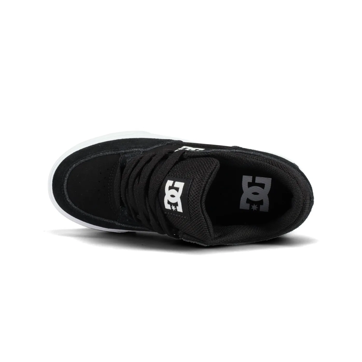 Детские кожаные кроссовки с логотипом DC Shoes, Black/White — фото 4