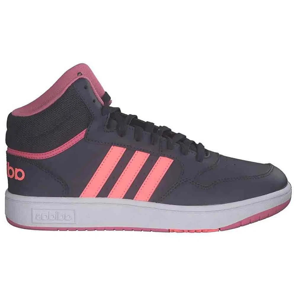 Детские кроссовки для мальчиков и девочек спортивные Hoops Mid 3.0k Adidas, Navy Blue Pink