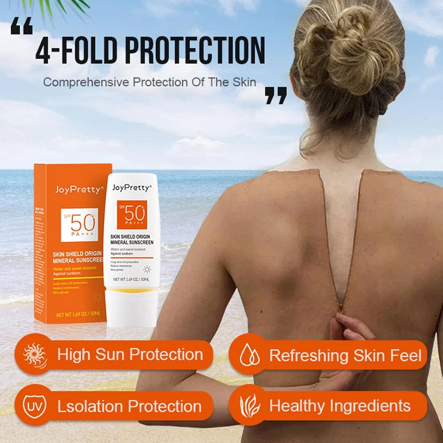 Солнцезащитный крем SPF 50+, Yunmiao, 50 мл — фото 4