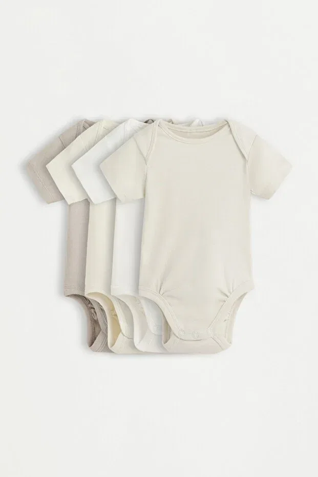 Детское боди-комбинезон хлопковый комплект 4 предмета Lefties, Light Gray