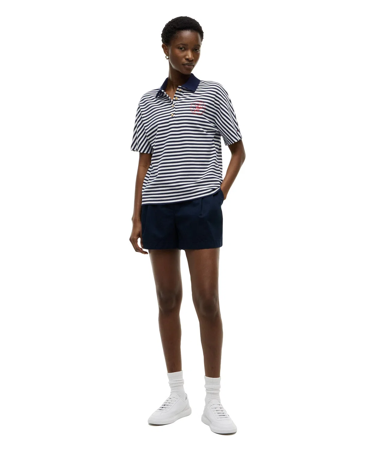 Женский поло с коротким рукавом биколор TOMMY HILFIGER, Multi — фото 2