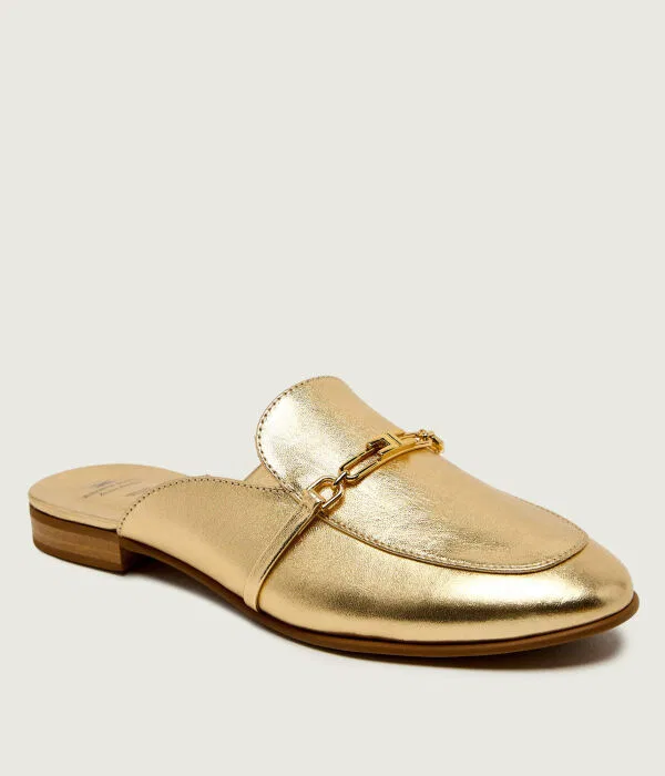 Детские сандалии-мюли из кожи Oro Elisabetta Franchi, Oro